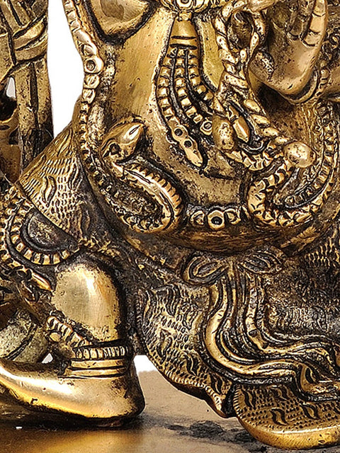 12" Buddhist Deity Vajrapani Idol with Fire Aureole | Handmade Brass Statue