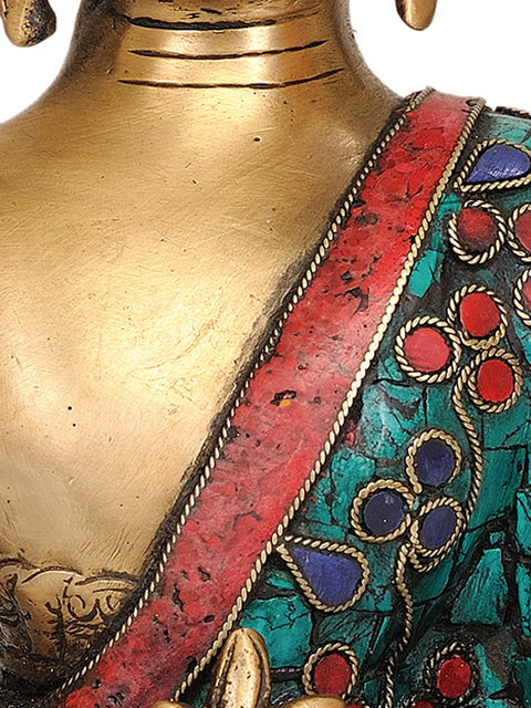 9" Tibetan Buddhist Deity Medicine Buddha In Brass | Handmade | Made In India
