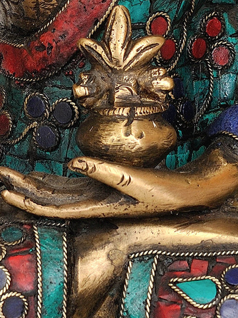 9" Tibetan Buddhist Deity Medicine Buddha In Brass | Handmade | Made In India