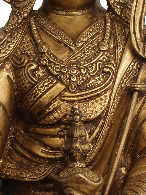 13" Guru Padmasambhava (Tibetan Buddhist Deity) In Brass | Handmade | Made In India