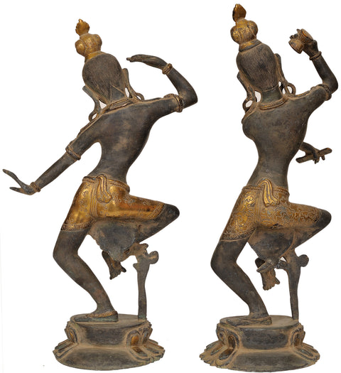 16" Dancing Shiva Parvati In Brass | Handmade | Made In India