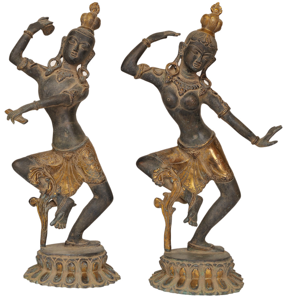 16" Handmade Dancing Shiva Parvati Brass Statue
