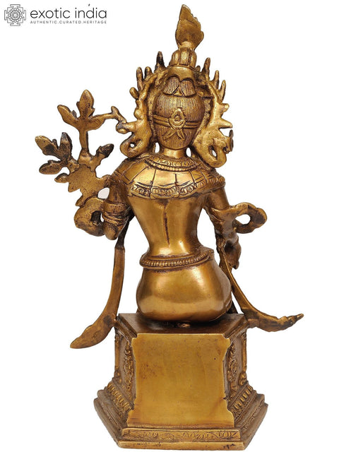 10" Tibetan Buddhist Deity Goddess Tara Brass Idol | Handmade | Made in India