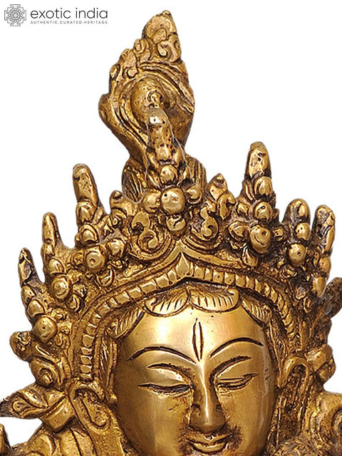 10" Tibetan Buddhist Deity Goddess Tara Brass Idol | Handmade | Made in India