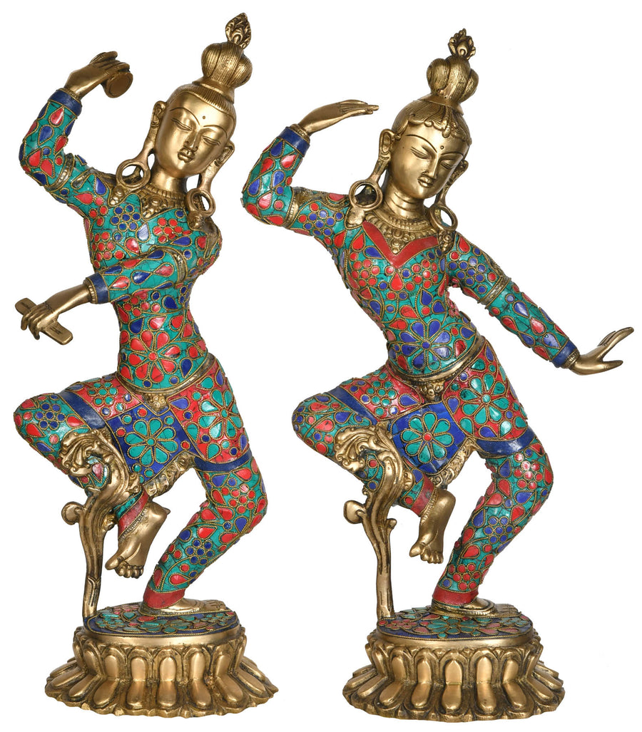 16" Dancing Shiva Parvati Handmade Brass Idol