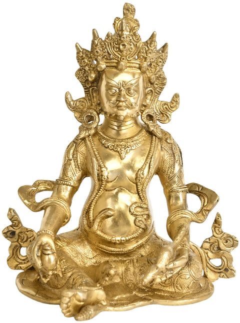10" Jambhala (God of Wealth) Brass Statue | Handmade | Made in India
