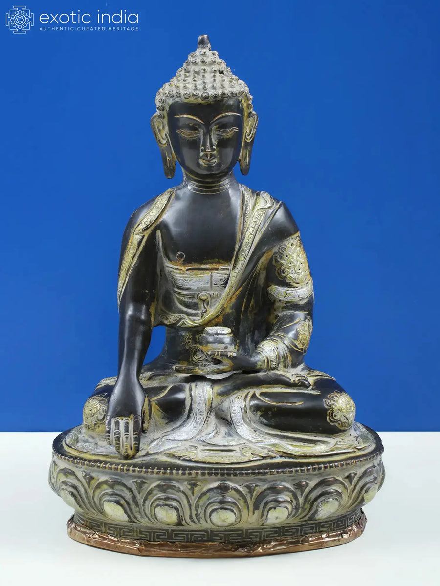 Lord Buddha Bhumisparsha Mudra Handmade Brass Statue