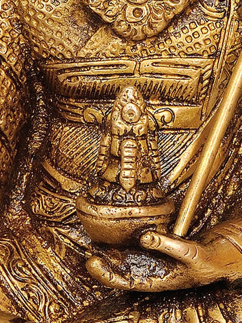 8" Guru Padmasambhava Brass Sculpture | Handmade Buddhist Deity Idol | Made in India