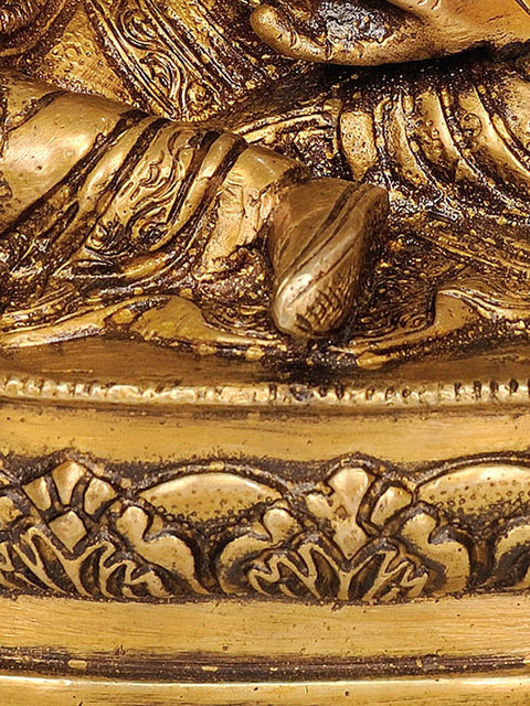 8" Guru Padmasambhava Brass Sculpture | Handmade Buddhist Deity Idol | Made in India