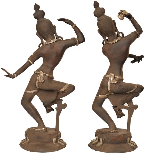 16" Dancing Shiva and Parvati In Brass | Handmade | Made In India