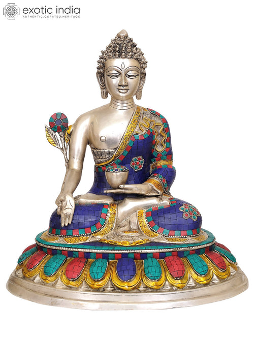 16" Handmade Medicine Buddha Brass Statue (Tibetan Buddhist)