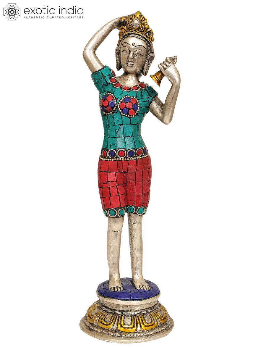 10" Tara Tibetan Buddhist Deity Brass Statue with Bell and Dorje