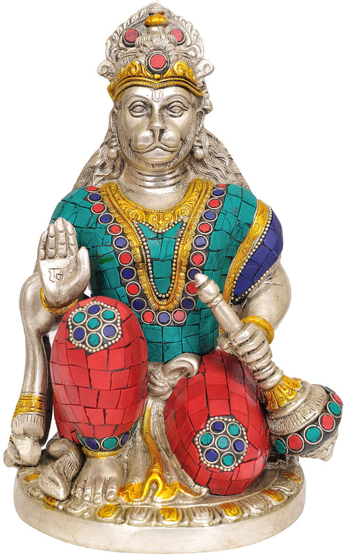 9" Lord Hanuman Brass Statue Handmade