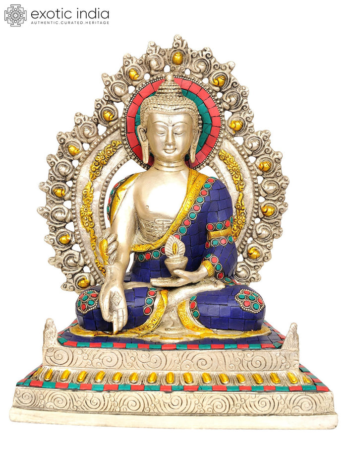 11" Handmade Brass Medicine Buddha Statue Tibetan Buddhist