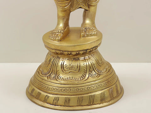 28" Deeplakshmi - Auspicious Lakshmi with Lamp in Brass | Handmade | Made in India