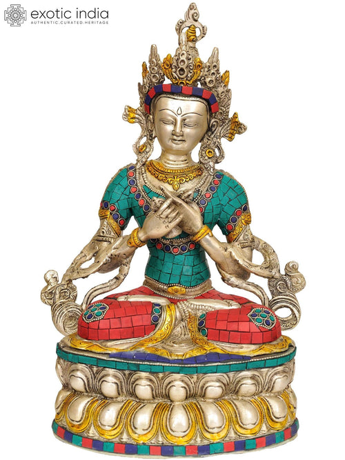 14" Vajradhara Tibetan Buddhist Deity Brass Statue Handmade