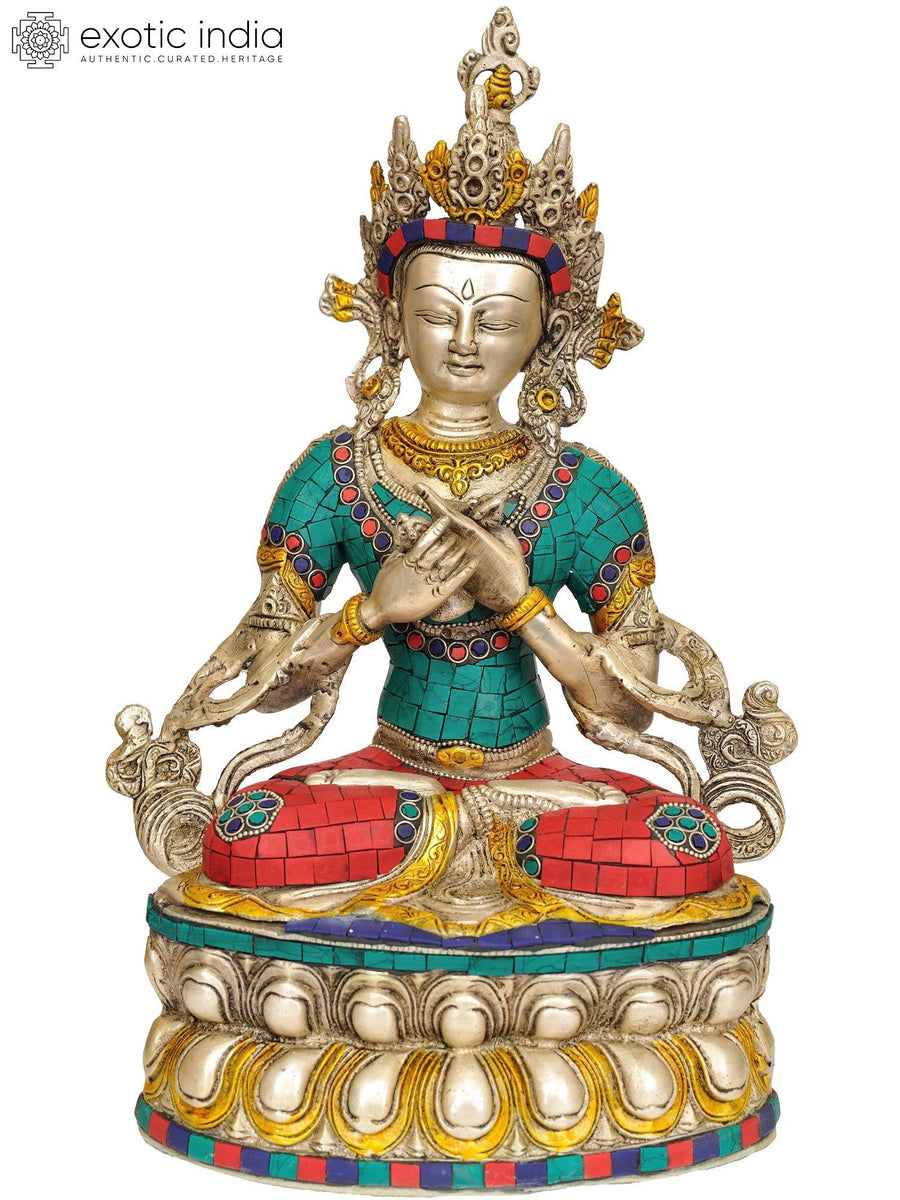 14" Vajradhara Tibetan Buddhist Deity Brass Statue Handmade