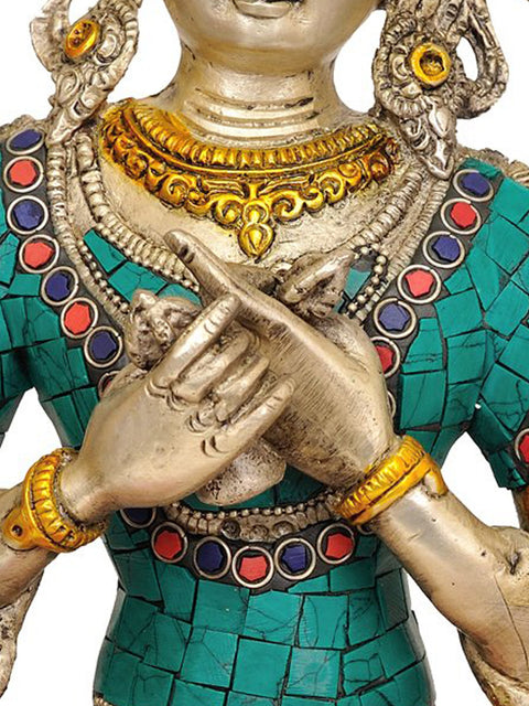 14" (Tibetan Buddhist Deity) Vajradhara – The Protector of Vajrayana In Brass | Handmade | Made In India