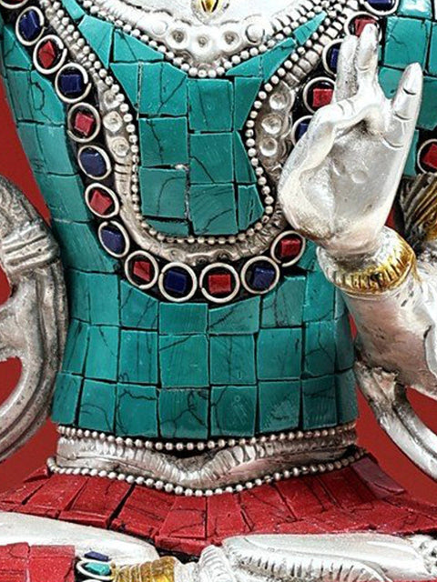 14" (Tibetan Buddhist Deity) Manjushri - Bodhisattva of Transcendent Wisdom | Brass Statue | Handmade | Made In India