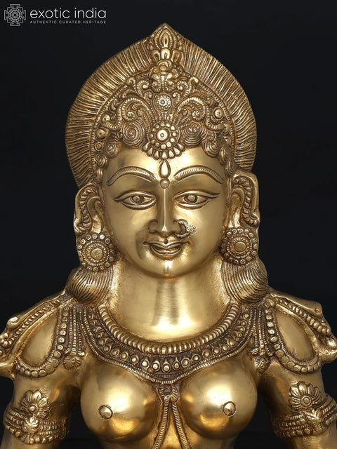 36" (Large Size) Pair of Deeplakshmi In Brass