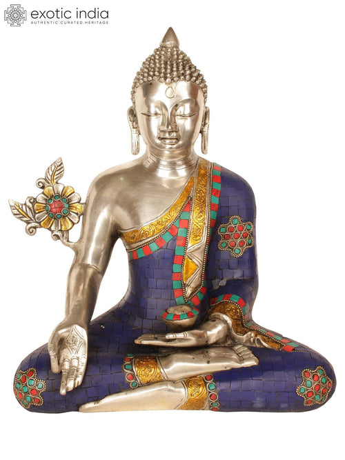 14" Medicine Buddha Brass Statue Handmade Tibetan Buddhist Idol