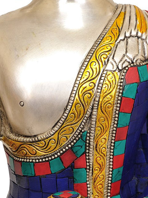 12" Blessing Buddha In Brass | Handmade | Made In India
