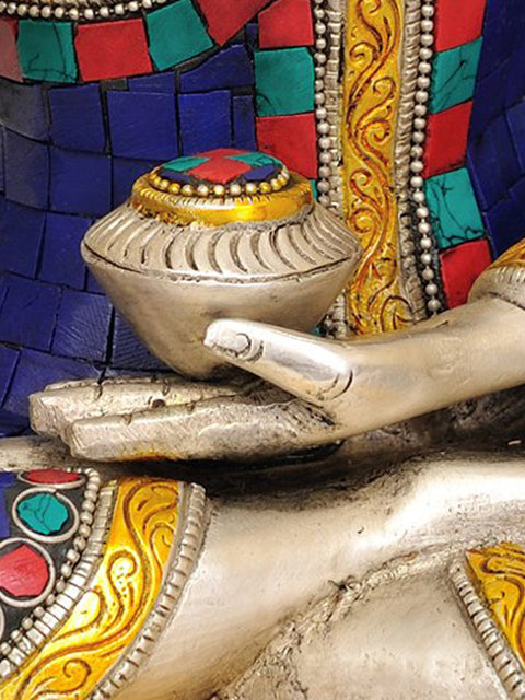 12" Blessing Buddha In Brass | Handmade | Made In India