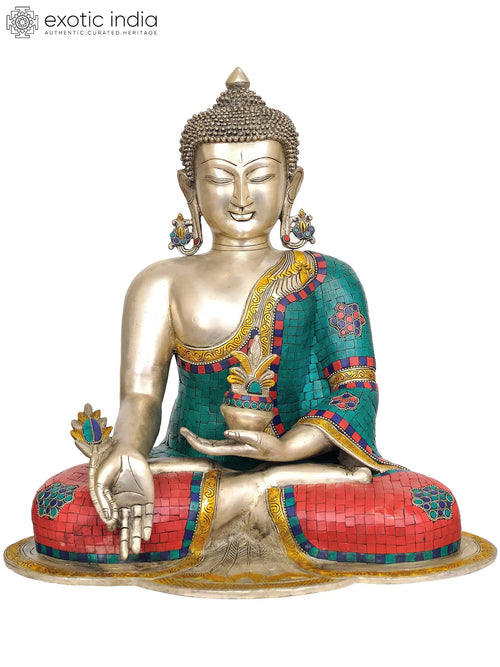 18" Medicine Buddha Handmade Brass Statue Tibetan Buddhist Deity