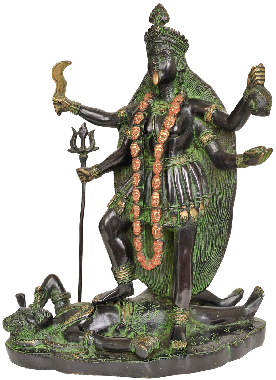 14" Mother Goddess Kali Handmade Brass Statue