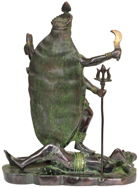 14" Mother Goddess Kali Brass Sculpture | Handmade | Made in India