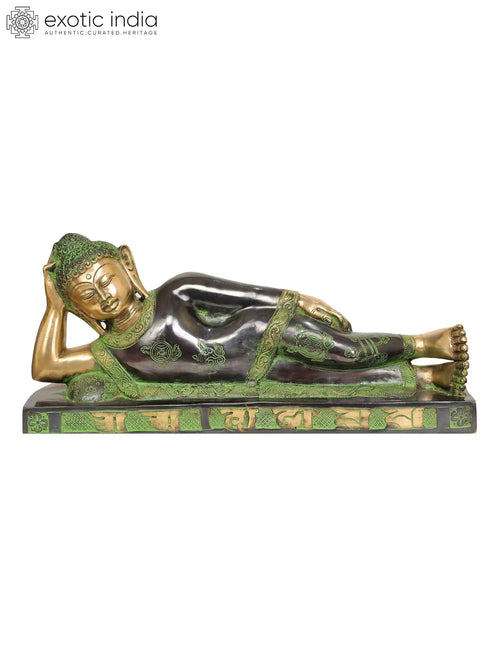 19" Parinirvana Buddha Handmade Brass Statue