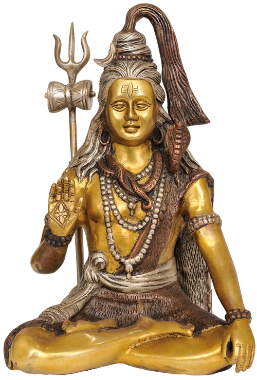 12" Bhagawan Shiva Handmade Brass Statue for Pooja