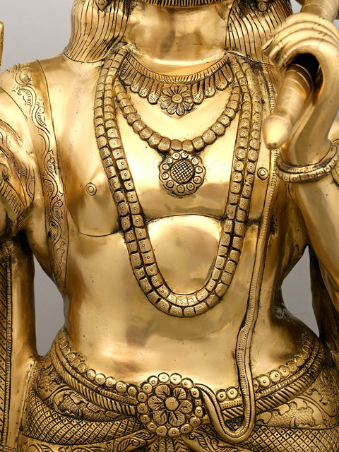 52" Large Size Hanuman in Abhaya Mudra | Indian Handcrafted Brass Idol