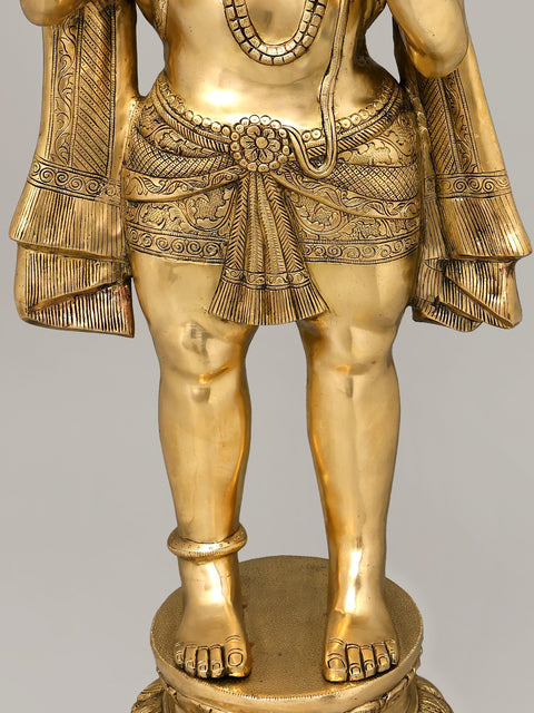 52" Large Size Hanuman in Abhaya Mudra | Indian Handcrafted Brass Idol