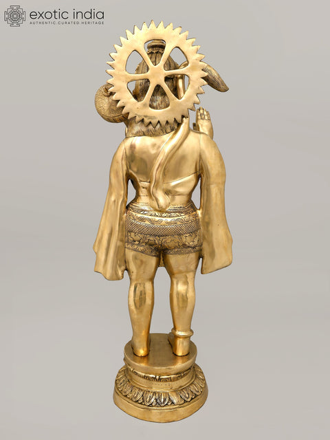 52" Large Size Hanuman in Abhaya Mudra | Indian Handcrafted Brass Idol
