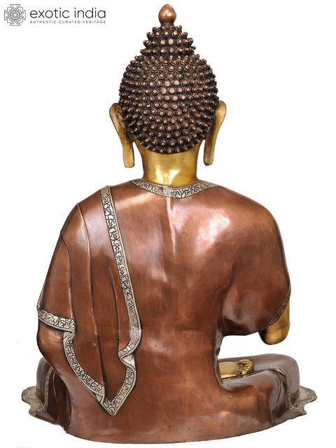 28" Large Size Blessing Buddha in Brass | Handmade | Made In India