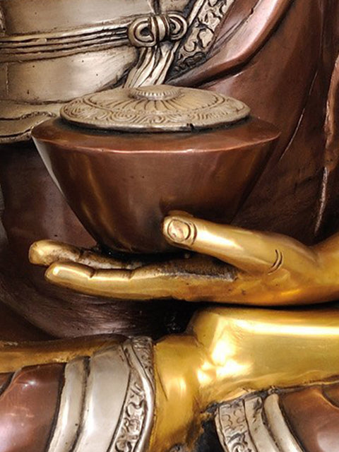 28" Large Size Blessing Buddha in Brass | Handmade | Made In India