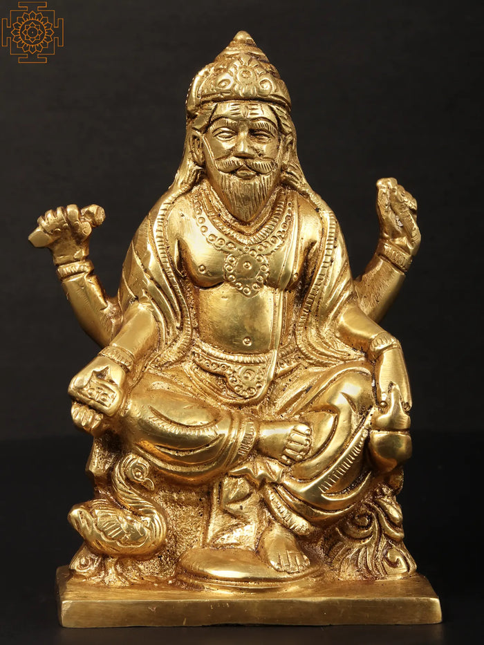 5" Small Bhagwan Vishwakarma Brass Statue