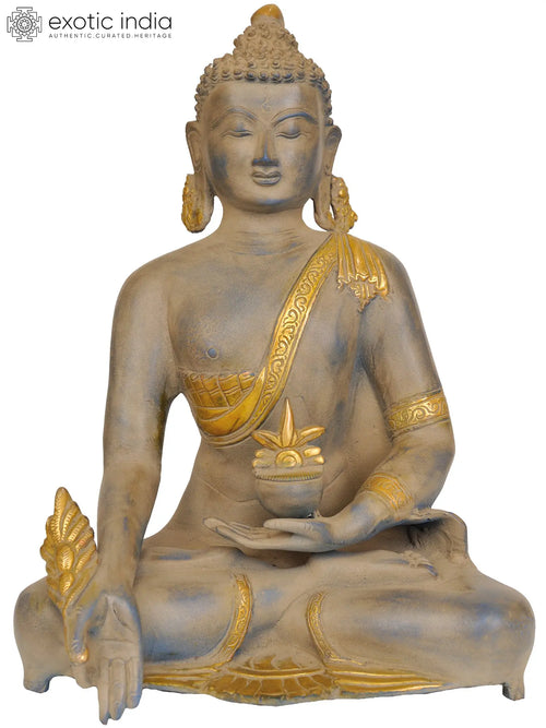 11" Medicine Buddha Brass Statue Handmade Tibetan Buddhist Deity