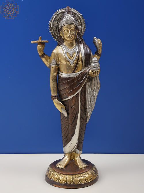 12" Dhanvantari Brass Statue for Pooja - Physician of Gods