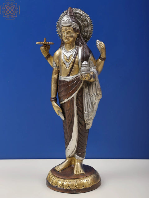 12" Dhanvantari Brass Statue - The Physician of Gods