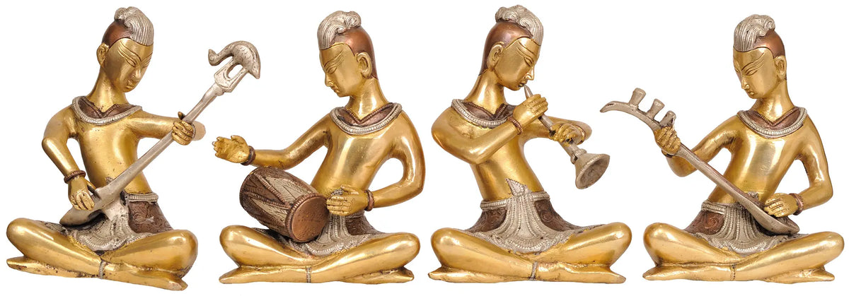 6" Set of Musicians In Brass | Handmade | Made In India