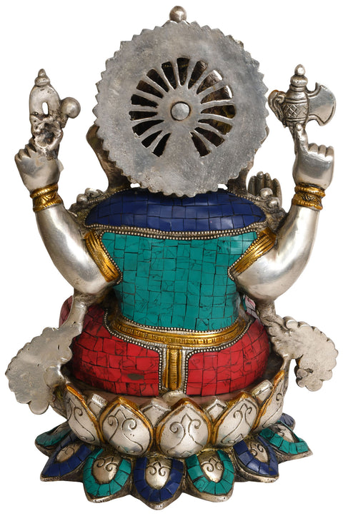 12" Brass Sculpture of Vighnaharta Sri Ganesha | Indian Handcrafted Idol