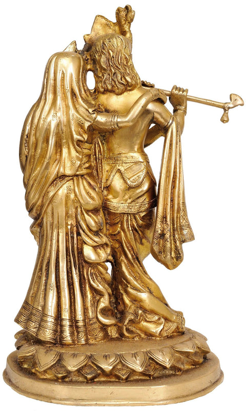 14" Radha Krishna In Brass | Handmade | Made In India