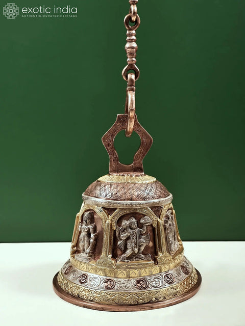 13" Lord Hanuman Temple Hanging Bell in Brass | Handmade | Made in India
