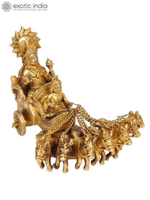 8" Brhat Samhita Lord Surya Brass Idol | Handmade | Made In India