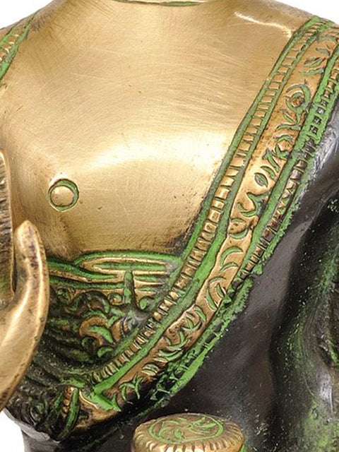 9" Blessing Buddha Brass Sculpture | Handmade | Made in India