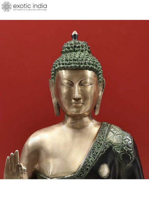 23" Large Blessing Buddha Brass Sculpture | Handmade | Made in India