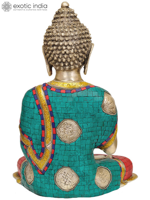 14" Blessing Buddha In Brass | Handmade | Made In India