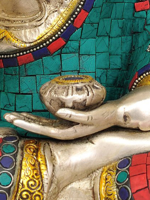 14" Blessing Buddha In Brass | Handmade | Made In India